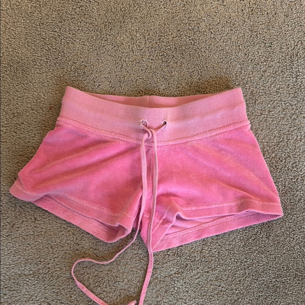 Vibrant Pink Velour Lounge Shorts with Drawstring